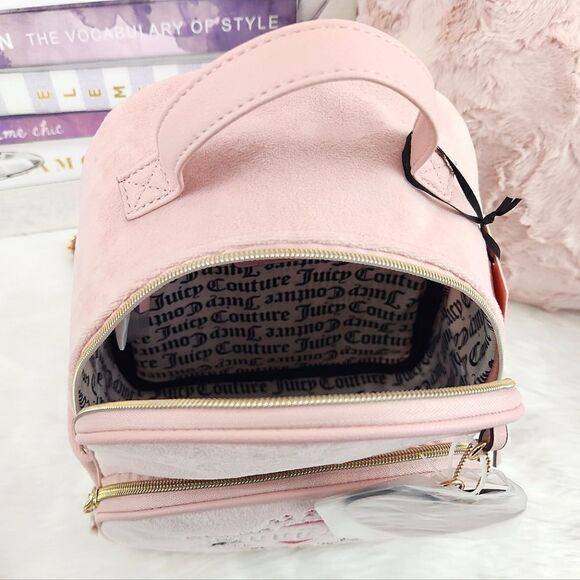{Juicy Couture} Pink Velour {Heritage Backpack} main image 5